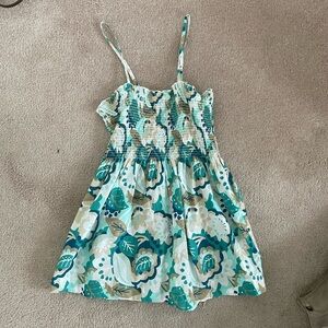 Floral Babydoll Top in Blue and Green